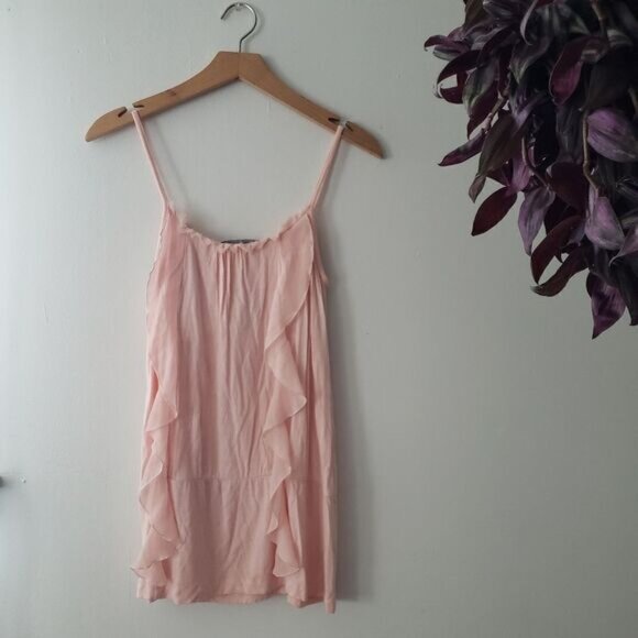 Antonio Melani Pink Sleeveless Ruffle Top Chiffon Detail - Picture 3 of 4